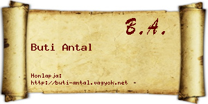 Buti Antal névjegykártya